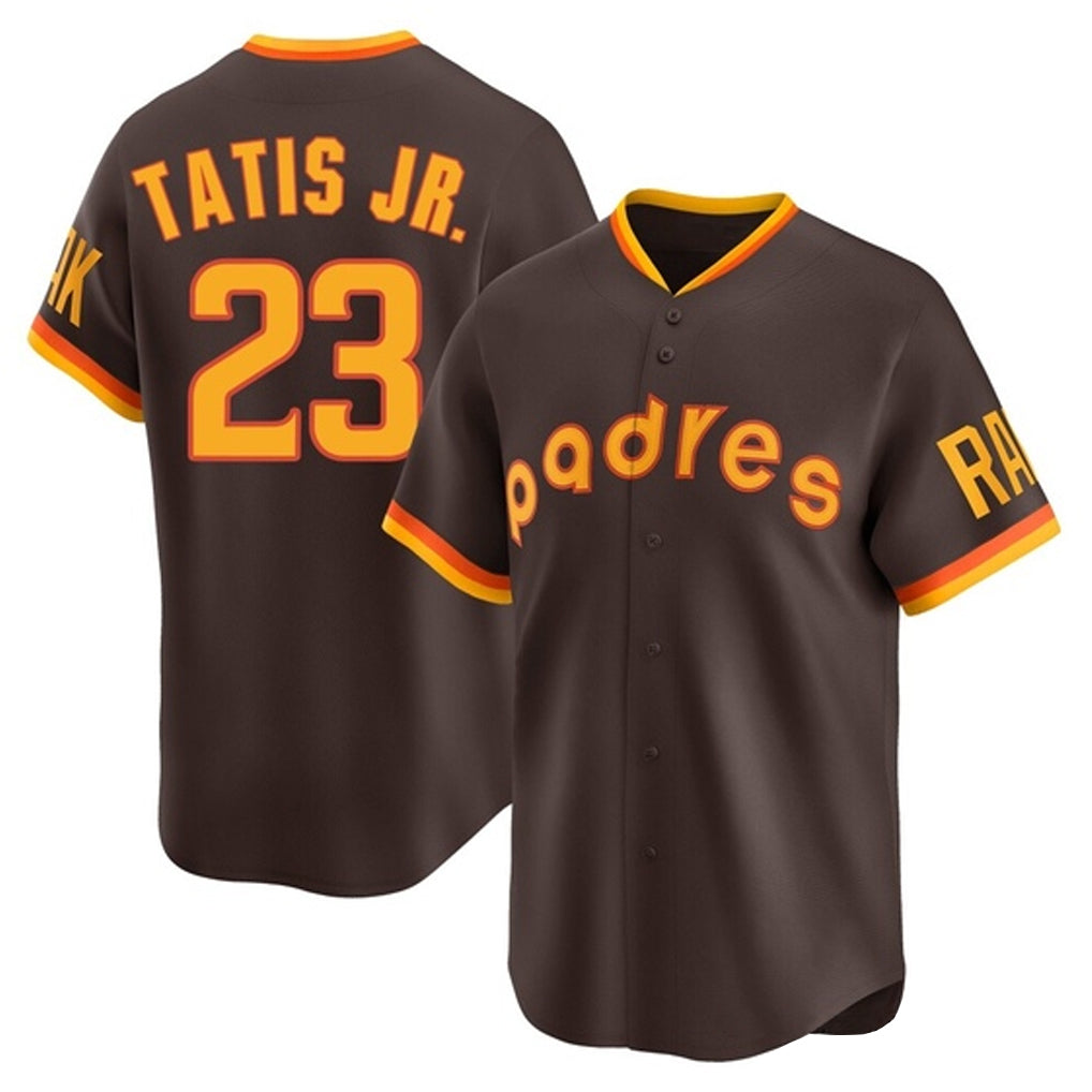 S.Diego Padres #23 Fernando Tatis Jr Player Brown Home Cooperstown Collection Replica Game Qdoa Stitched Jerseys