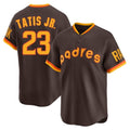 S.Diego Padres #23 Fernando Tatis Jr Player Brown Home Cooperstown Collection Replica Game Qdoa Stitched Jerseys