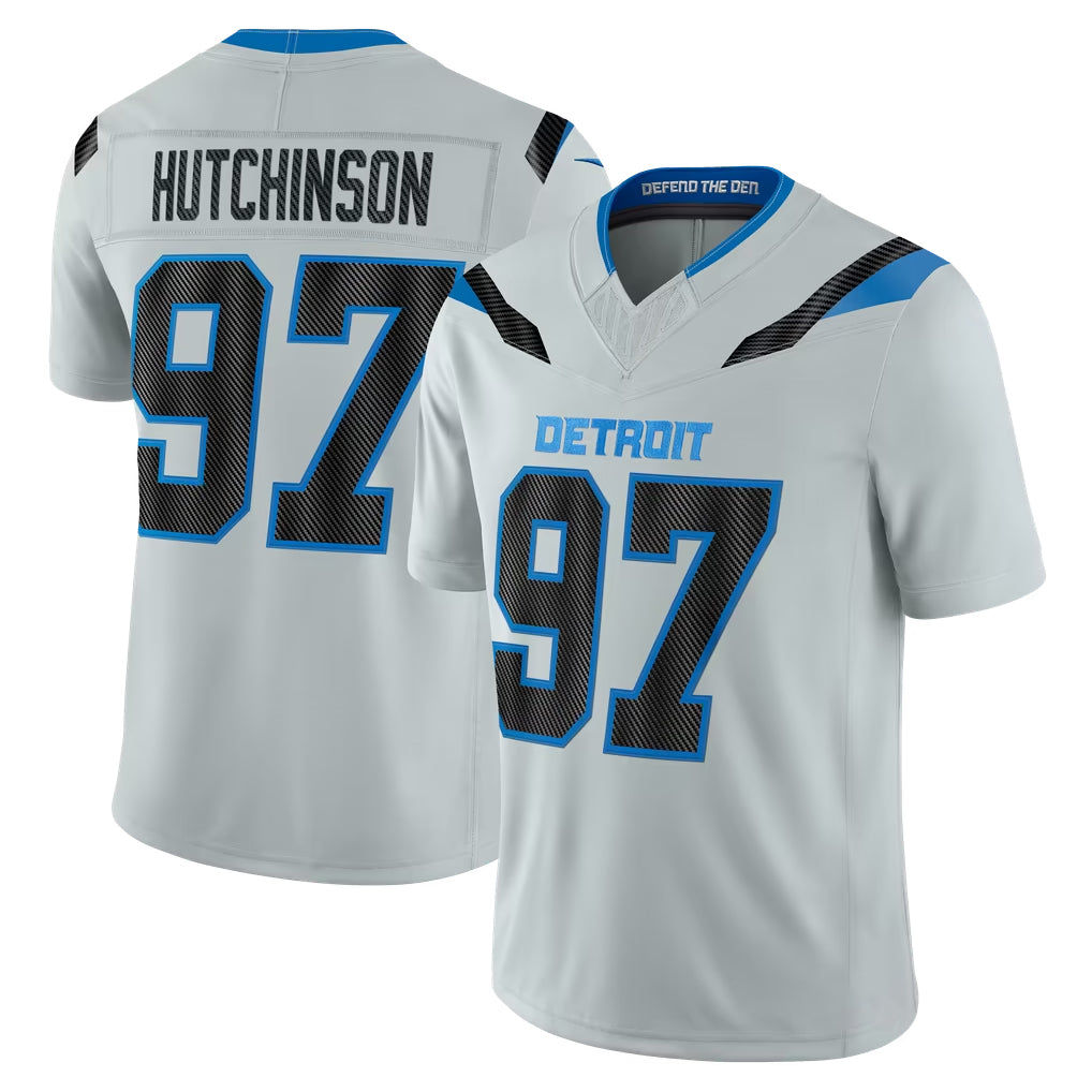 D.Lions #97 Aidan Hutchinson Player Silver Limited 2026 Rivalries Collection Home Game Qdoa Stitched Jerseys