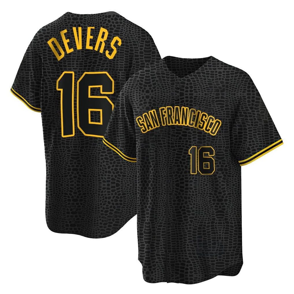 SF.Giants #16 Rafael Devers Player Black Snake Skin City Limited Qdoa Stitched Jerseys