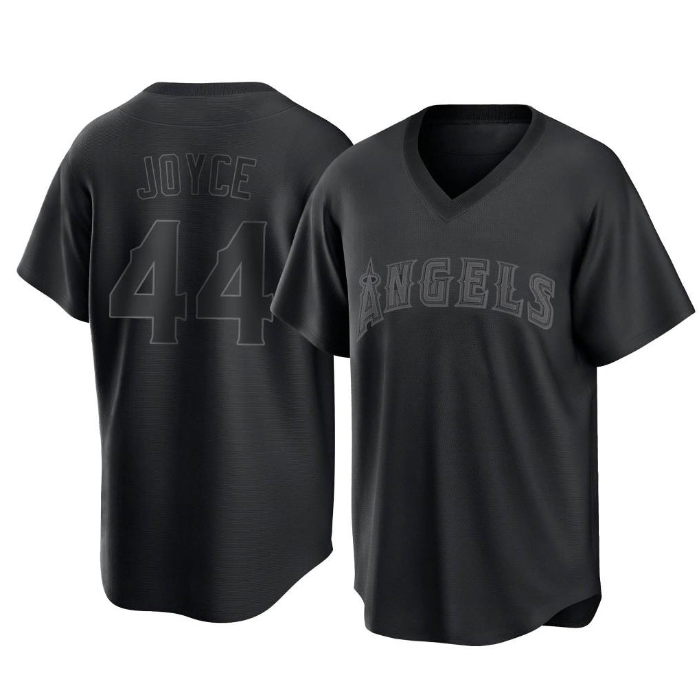 LA.Angels #44 Ben Joyce Player Black Pitch Fashion T-shirt Qdoa Stitched Jerseys