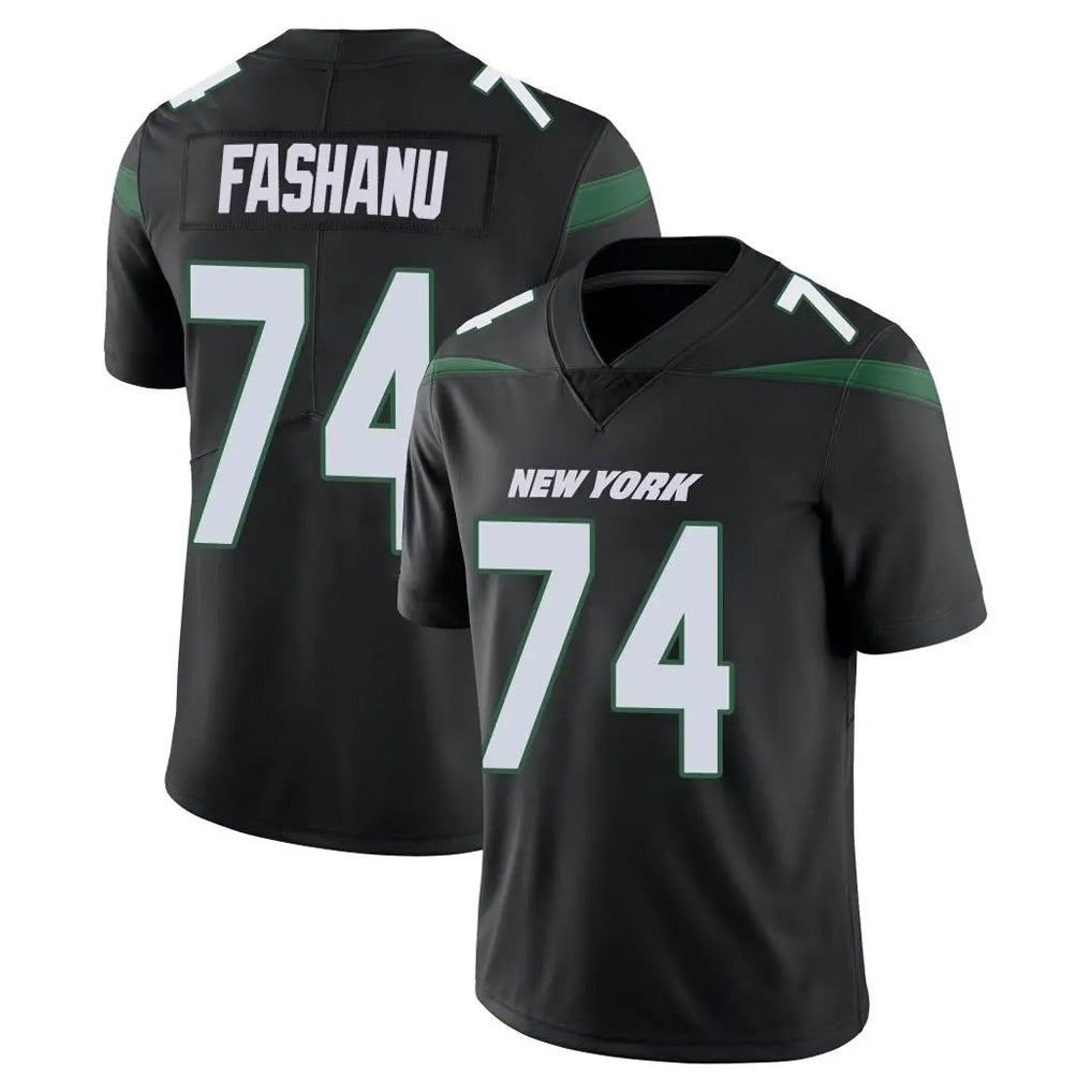 NY.Jets #74 Olu Fashanu Player Stealth Black Limited Vapor Home Game Qdoa Stitched Jerseys