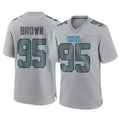 C.Panthers #95 Derrick Brown Player Gray Atmosphere Fashion Game Qdoa Stitched Jerseys