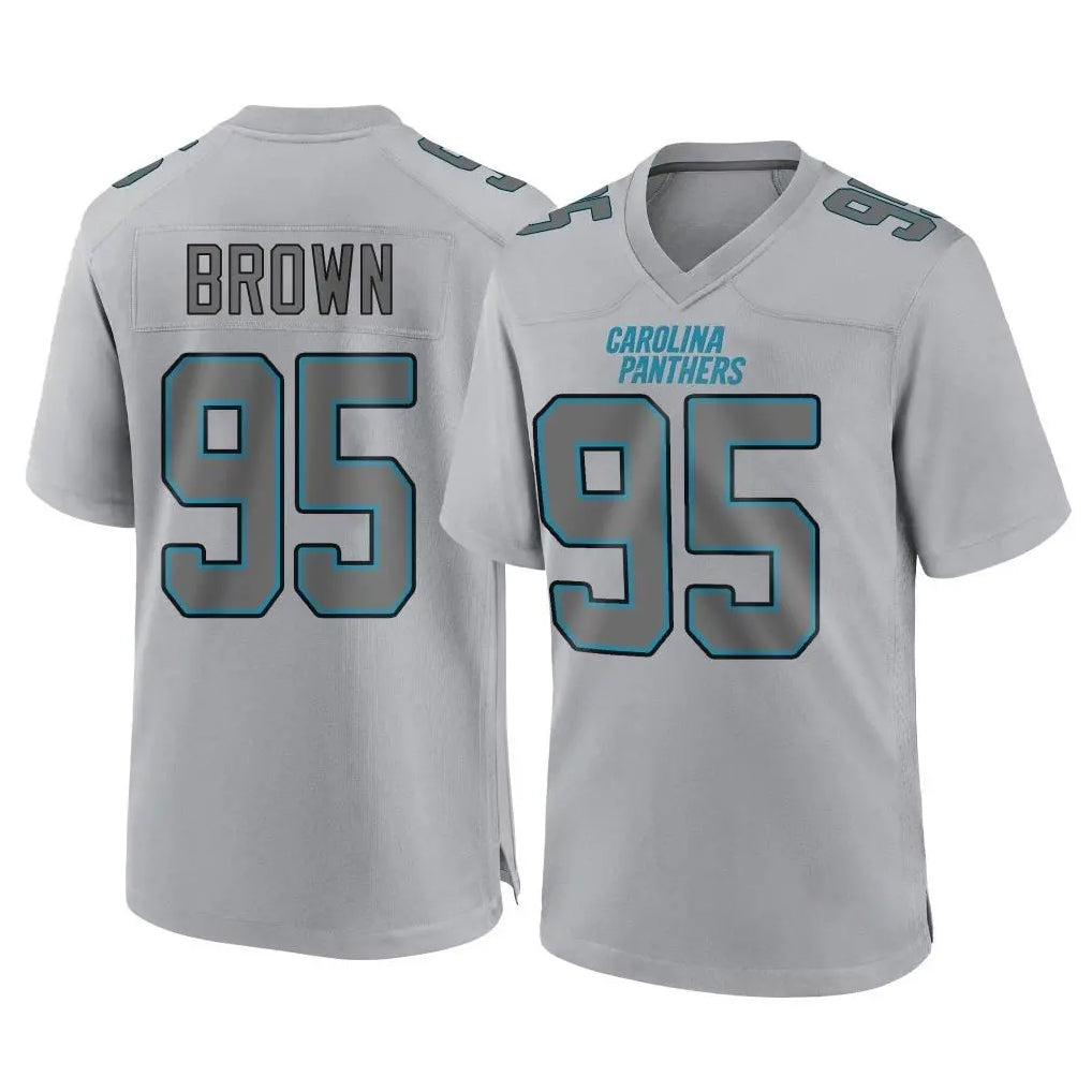C.Panthers #95 Derrick Brown Player Gray Atmosphere Fashion Game Qdoa Stitched Jerseys