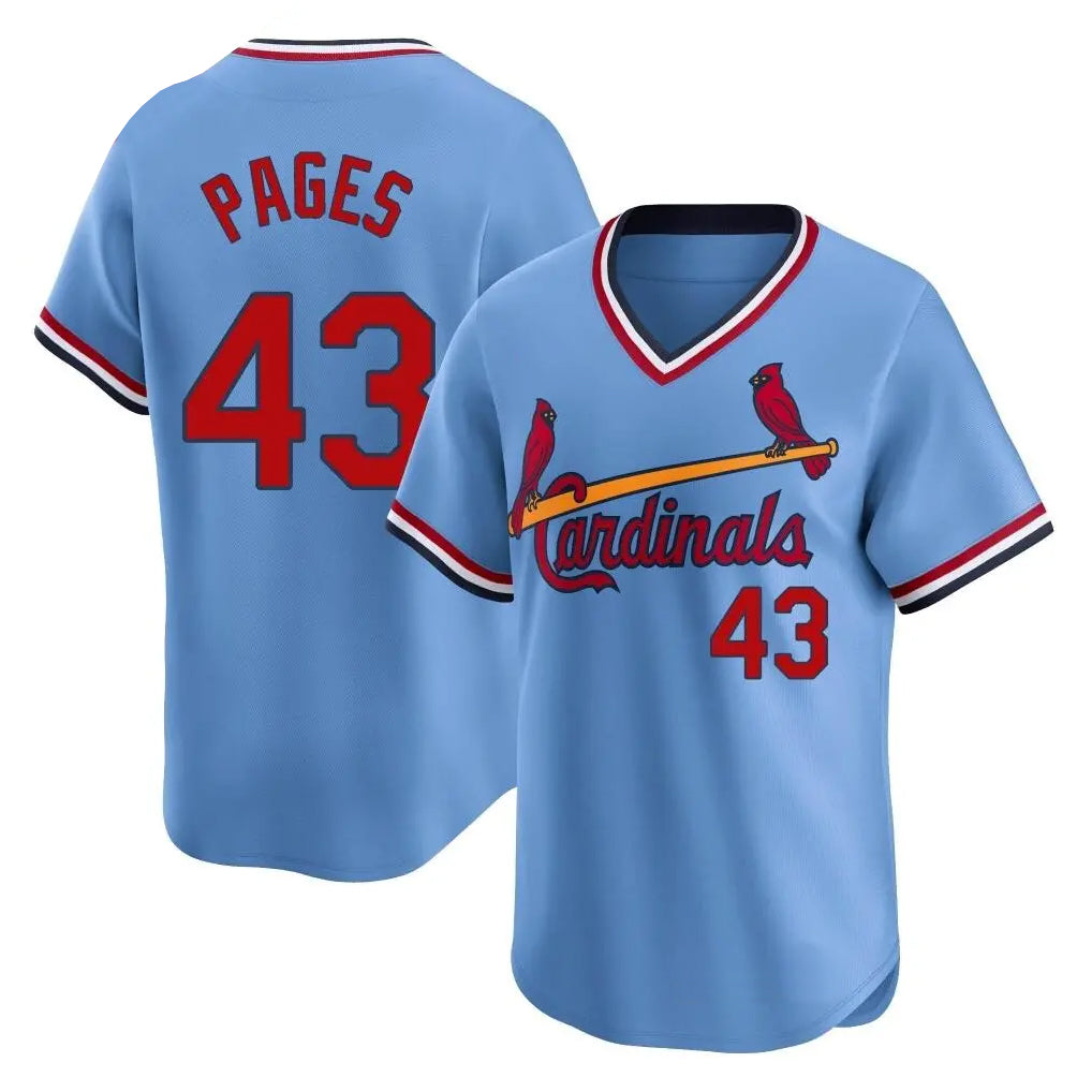 St. Louis Cardinals #43 Pedro Pages Player Light Blue City Connect Home T-shirt Qdoa Stitched Jerseys