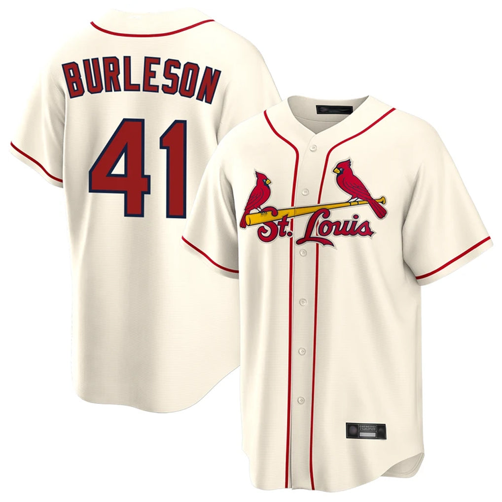 St. Louis Cardinals #41 Alec Burleson Player Cream Home Game Qdoa Stitched Jerseys