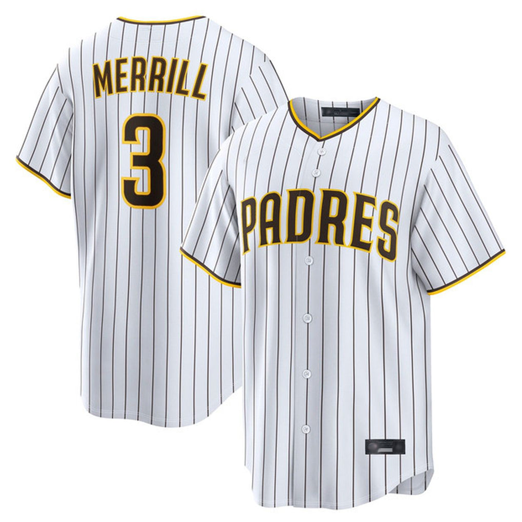 S.Diego Padres #3 Jackson Merrill Player White Cooperstown Collection Home Game Qdoa Stitched Jerseys