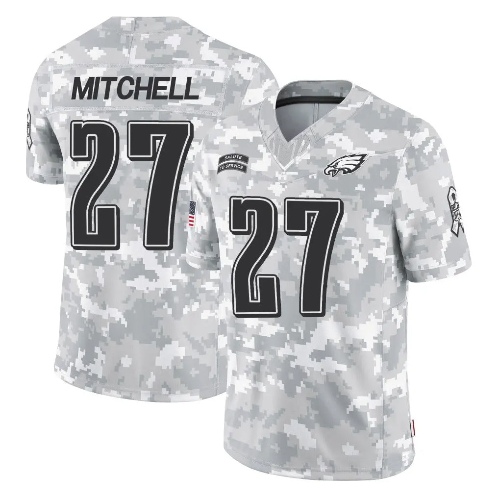P.Eagles #27 Quinyon Mitchell Player Arctic Camo Salute to Service Limited Game Qdoa Stitched Jerseys