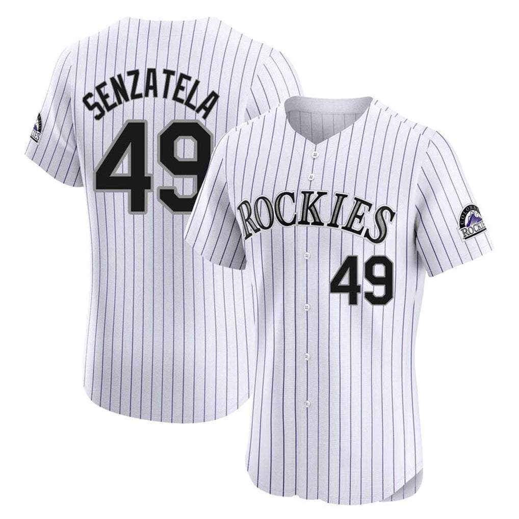 C.Rockies #49 Antonio Senzatela Player White Limited Elite Home Qdoa Stitched Jerseys