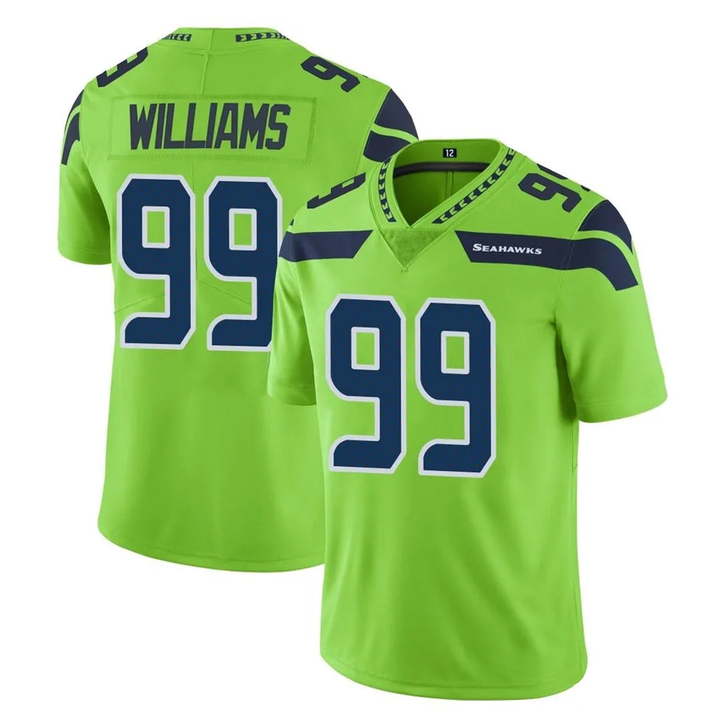 S.Seahawks #99 Leonard Williams Player Green Limited Color Rush Home Game Qdoa Stitched Jerseys