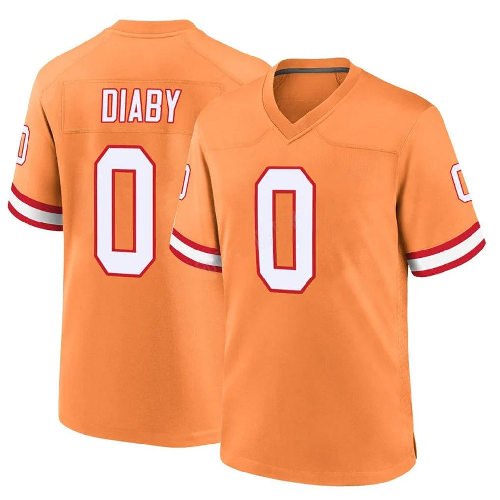 TB.Buccaneers #0 Yaya Diaby Player Orange Throwback Home Game Qdoa Stitched Jerseys