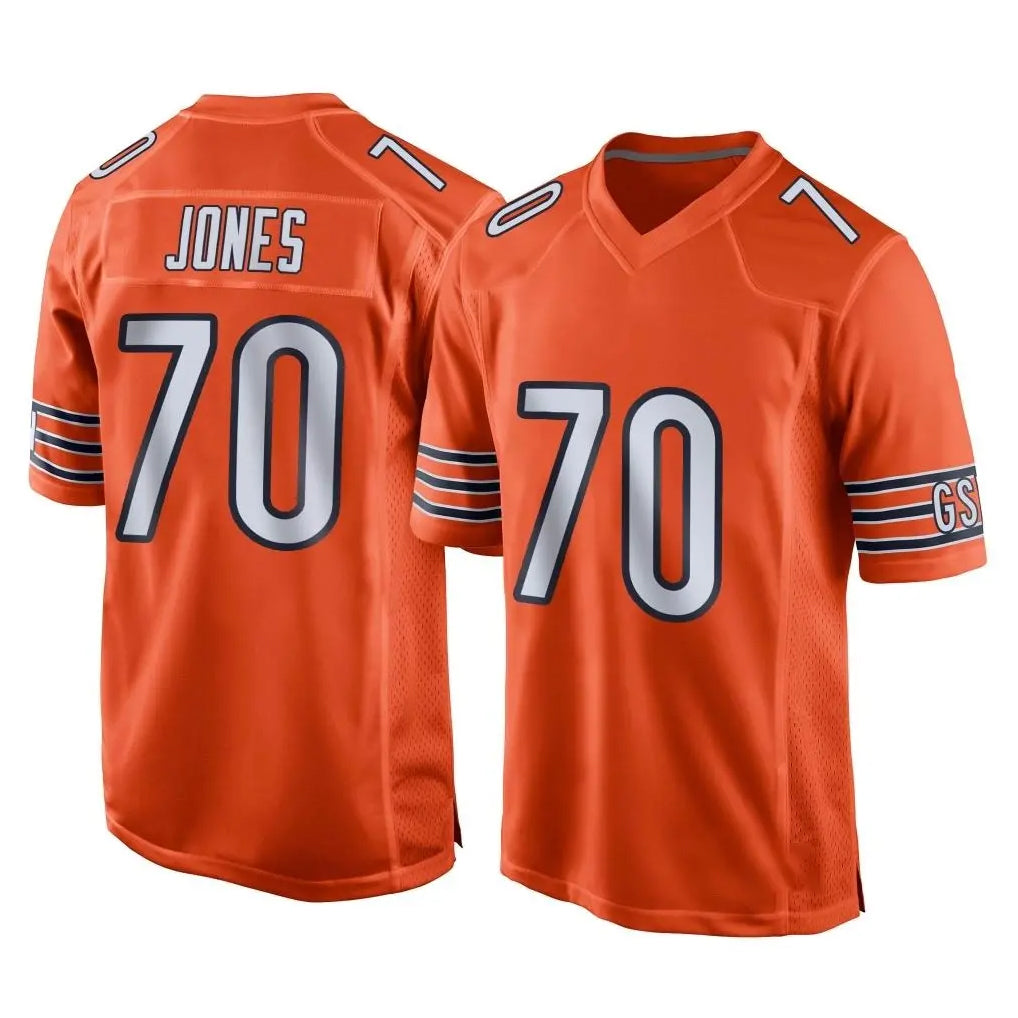 C.Bears #70 Braxton Jones Player Orange Home Game Qdoa Stitched Jerseys