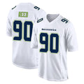 S.Seahawks #90 Jarran Reed Player White Tundra Fashion Home Game Qdoa Stitched Jerseys
