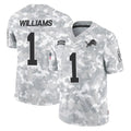D.Lions #1 Jameson Williams Player Arctic Camo Salute To Service Limited Qdoa Stitched Jerseys
