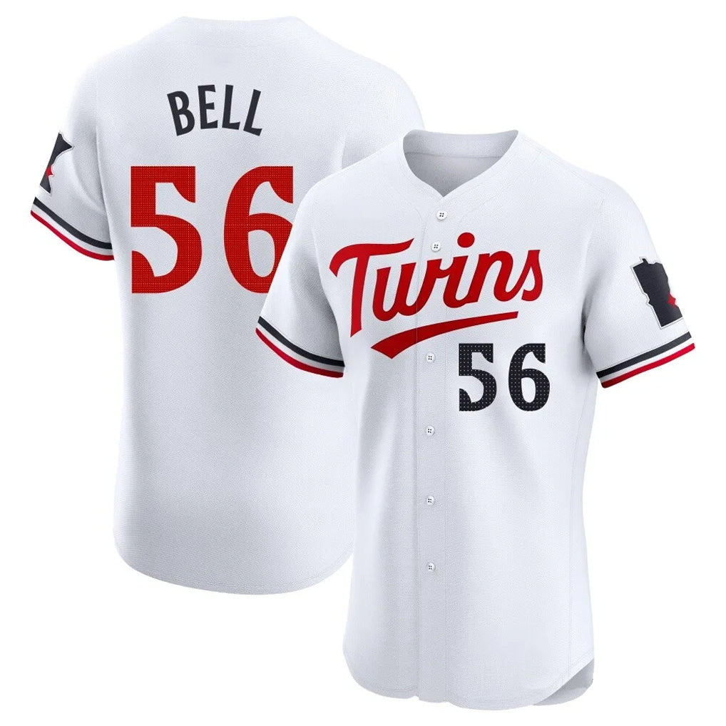 M.Twins #56 Josh Bell Player White Home Limited Elite Qdoa Stitched Jerseys