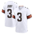C.Browns #3 Jerry Jeudy Player White Home Game Qdoa Stitched Jerseys