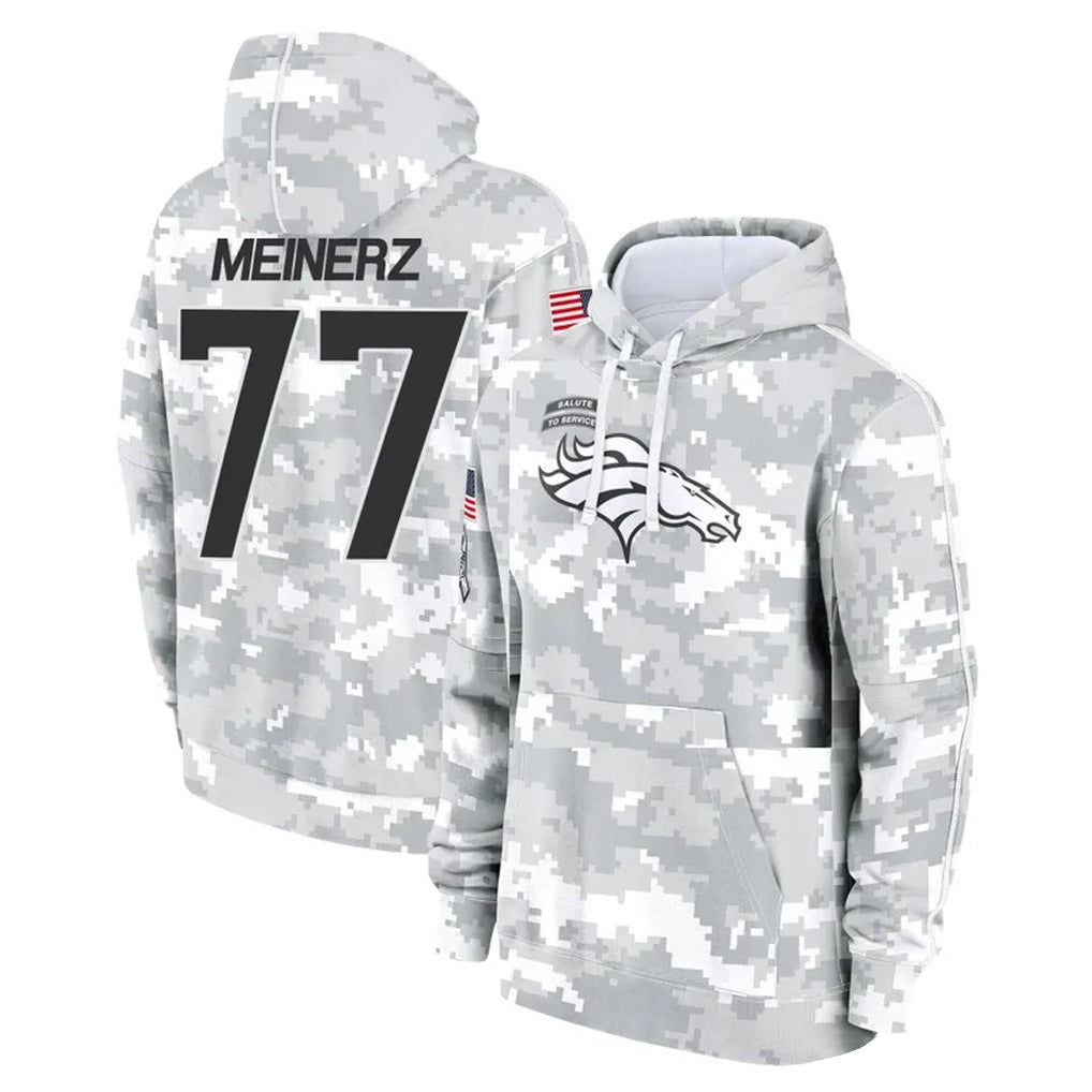 D.Broncos #77 Quinn Meinerz Player Arctic Camo Salute to Service Hoodies Limited Game Qdoa Stitched Jerseys
