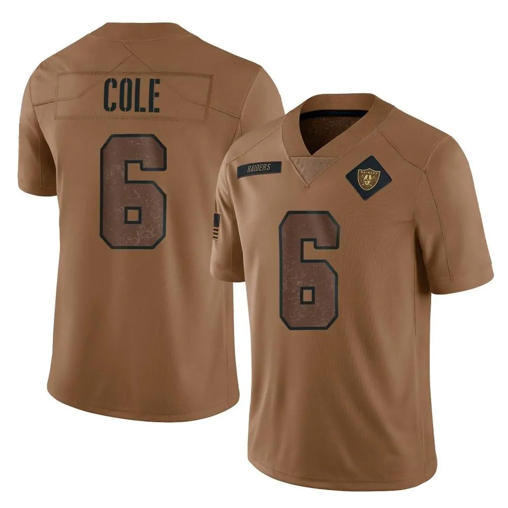 LV.Raiders #6 A.J. Cole Player Brown Salute To Service Limited Qdoa Stitched Jerseys