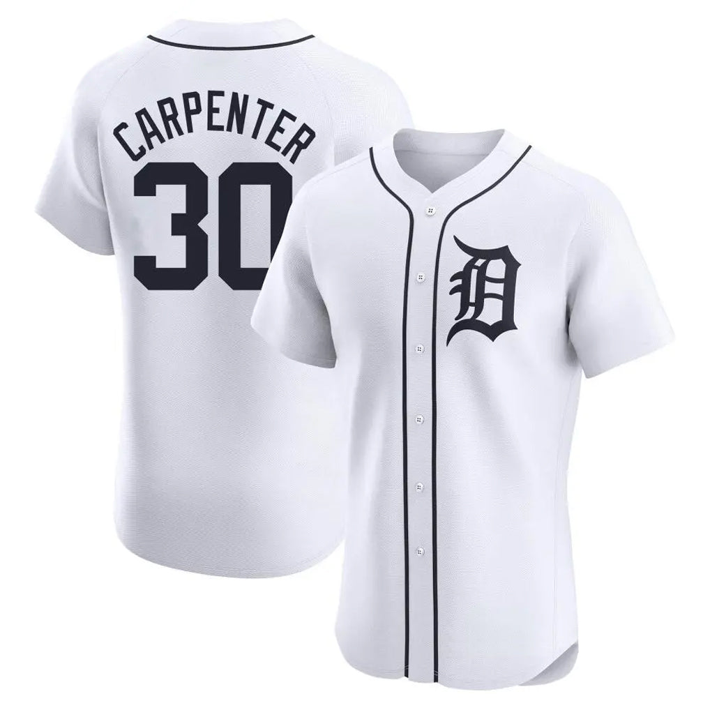 D.Tigers #30 Kerry Carpenter Player White Limited Elite Home Qdoa Stitched Jerseys