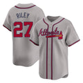 A.Braves #27 Austin Riley Player Gray Limited Home Game Qdoa Stitched Jerseys