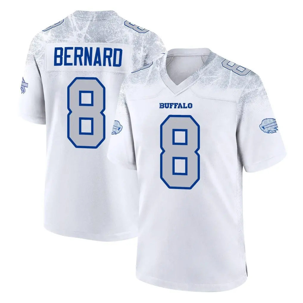 B.Bills #8 Terrel Bernard Player White Rivalries Collection Game Qdoa Stitched Jerseys