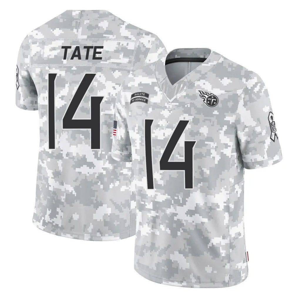 T.Titans #14 Carnell Tate Player Arctic Camo Limited Salute to Service Home Game Qdoa Stitched Jerseys