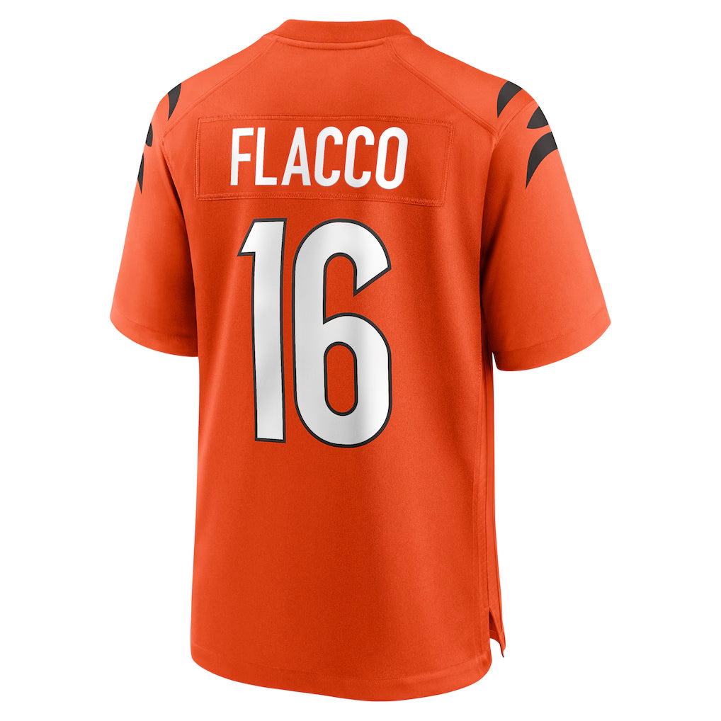 C.Bengals #16 Joe Flacco Player Orange Home Game Qdoa Stitched Jerseys