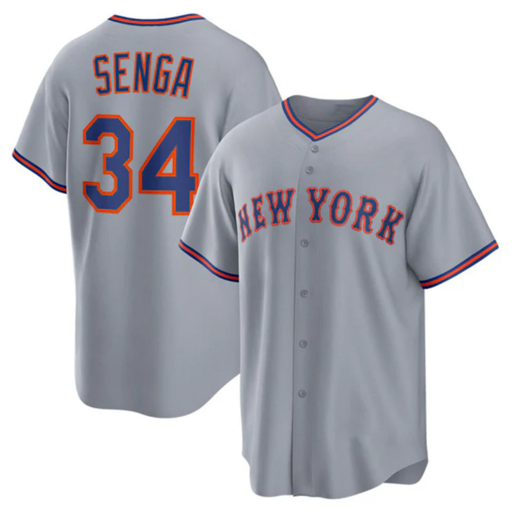 NY.Mets #34 Kodai Senga Player Gray Road Home Game Qdoa Stitched Jerseys