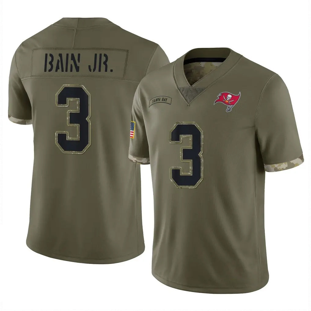 TB.Buccaneers #3 Rueben Bain Jr. Player Olive Limited Salute To Service Home Game Qdoa Stitched Jerseys