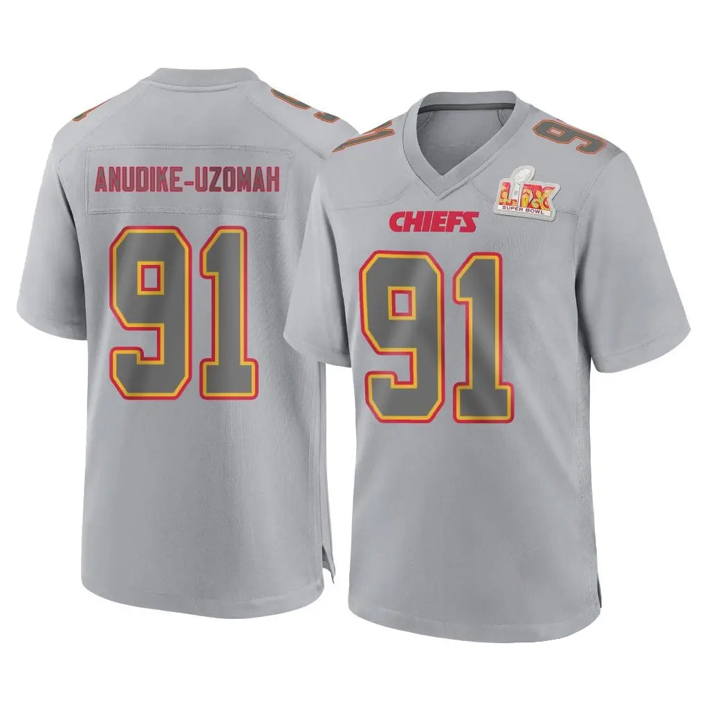 KC.Chiefs #91 Felix Anudike-Uzomah Player Gray Atmosphere Fashion Game Stitched Jerseys