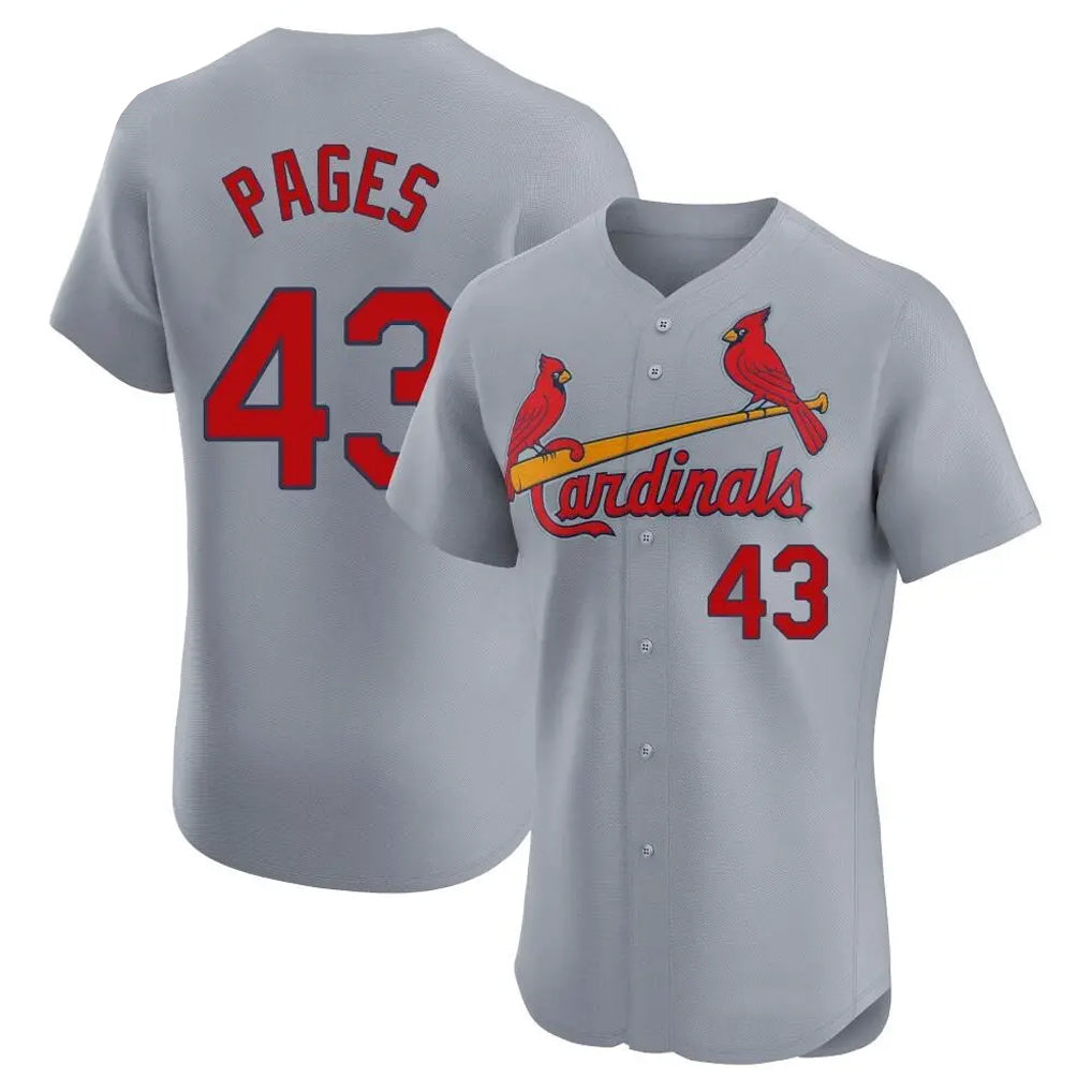 St. Louis Cardinals #43 Pedro Pages Player Gray Home Limited Elite Qdoa Stitched Jerseys