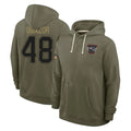 NE.Patriots #48 Namdi Obiazor Player Olive Salute to Service Pullover Hoodies Limited Qdoa Stitched Jerseys