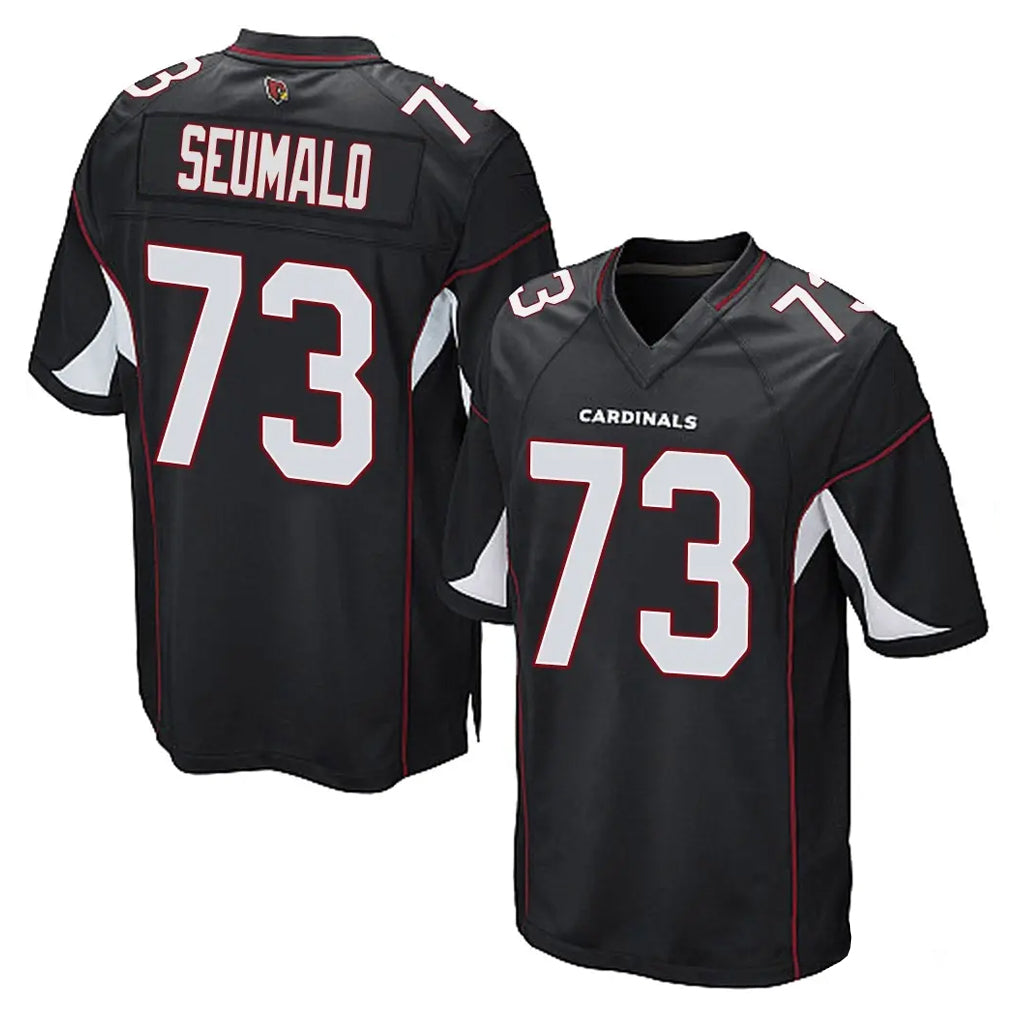 A.Cardinals #73 Isaac Seumalo Player Black Home Game Qdoa Stitched Jerseys