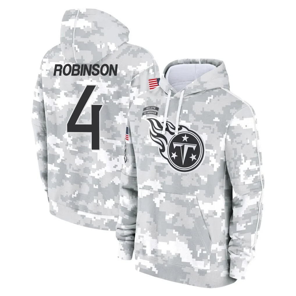 T.Titans #4 Wan'Dale Robinson Player Camo Arctic Salute to Service Pullover Hoodies Home Game Qdoa Stitched Jerseys