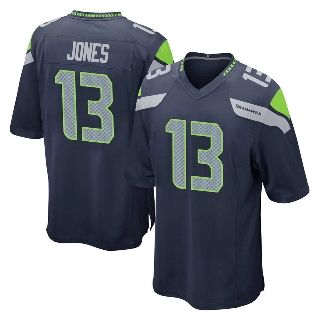 S.Seahawks #13 Ernest Jones IV Player Navy Home Game Qdoa Stitched Jerseys
