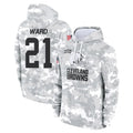 C.Browns #21 Denzel Ward Player Arctic Camo Salute to Service Hoodies Limited Game Qdoa Stitched Jerseys