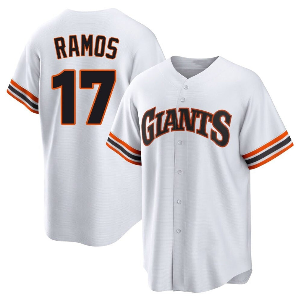 SF.Giants #17 Heliot Ramos Player White Home Game Qdoa Stitched Jerseys