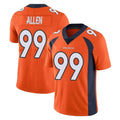 D.Broncos #99 Zach Allen Player Orange Color Vapor Untouchable Limited Game Qdoa Stitched Jerseys