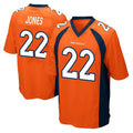 D.Broncos #22 Brandon Jones Player Orange Color Home Game Qdoa Stitched Jerseys