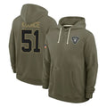 LV.Raiders #51 Malcolm Koonce Player Olive Salute to Service Pullover Hoodies Limited Qdoa Stitched Jerseys