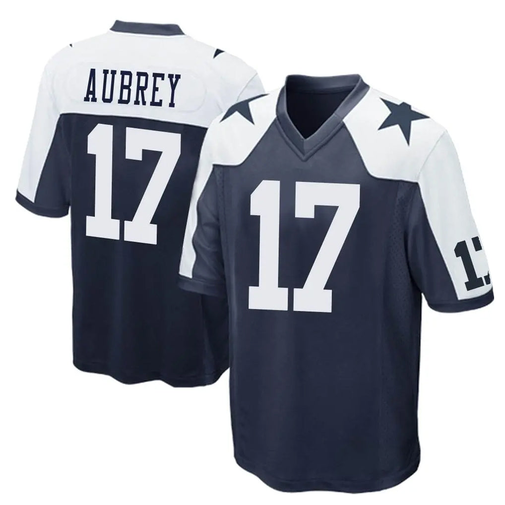 D.Cowboys #17 Brandon Aubrey Player Navy-White Alternate Home Game Qdoa Stitched Jerseys