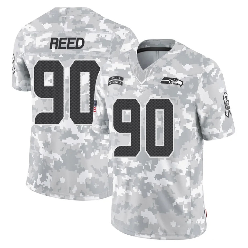S.Seahawks #90 Jarran Reed Player Arctic Camo Limited Salute To Service Home Game Qdoa Stitched Jerseys