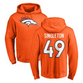 D.Broncos #49 Alex Singleton Player Orange Pullover Hoodie Limited Qdoa Stitched Jerseys
