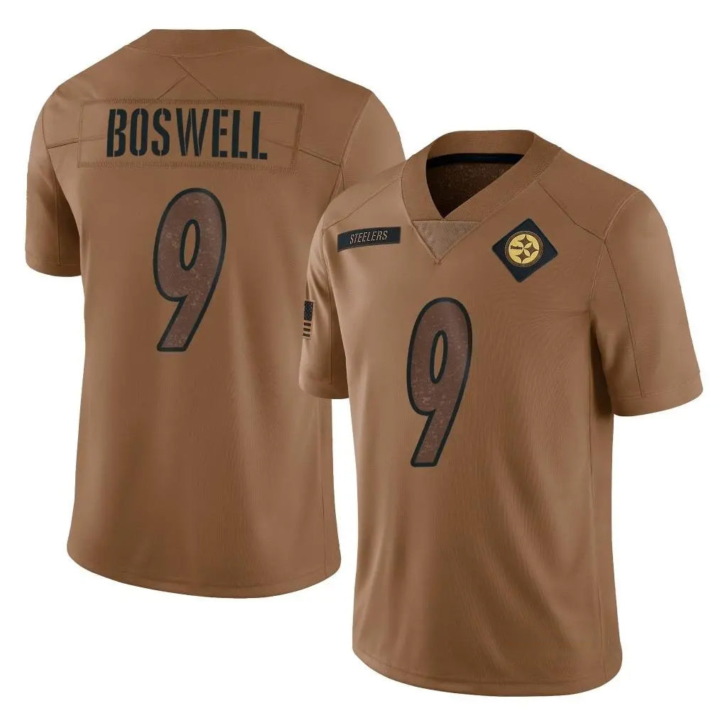 P.Steelers #9 Chris Boswell Player Brown Limited Salute To Service Home Game Qdoa Stitched Jerseys