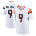 D.Broncos #9 Talanoa Hufanga Player White Home Game Qdoa Stitched Jerseys