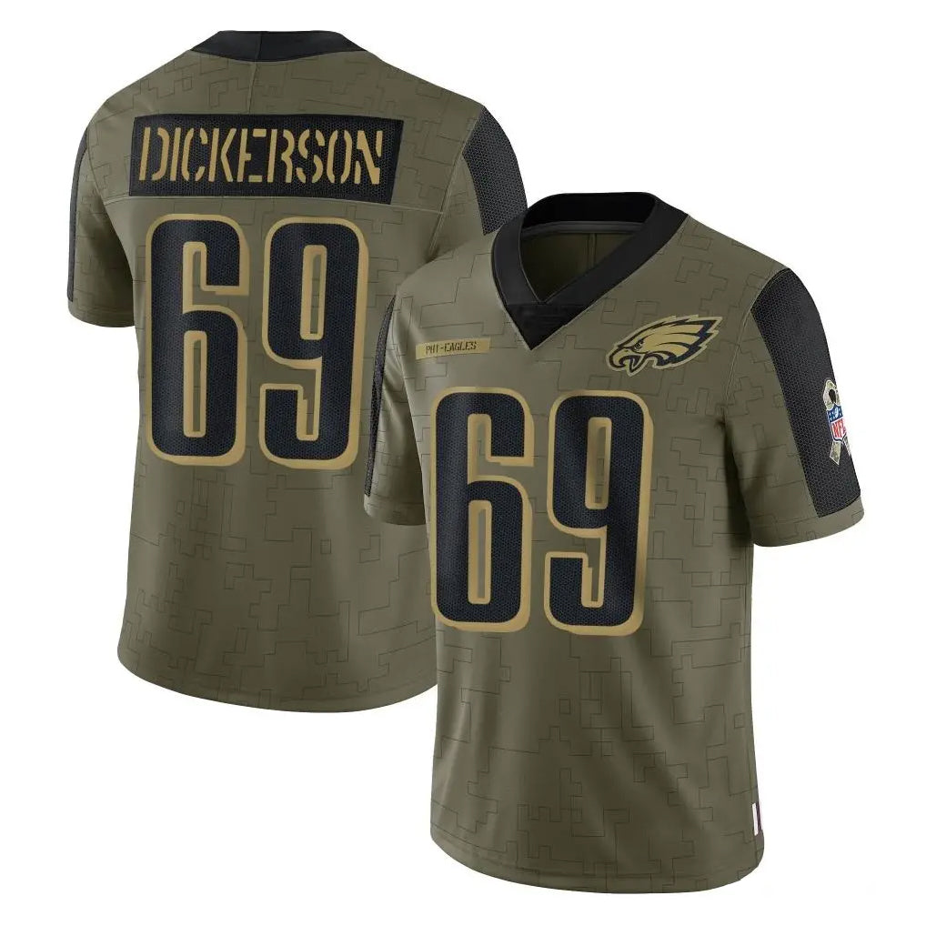 P.Eagles #69 Landon Dickerson Player Olive Salute To Service Limited Game Qdoa Stitched Jerseys