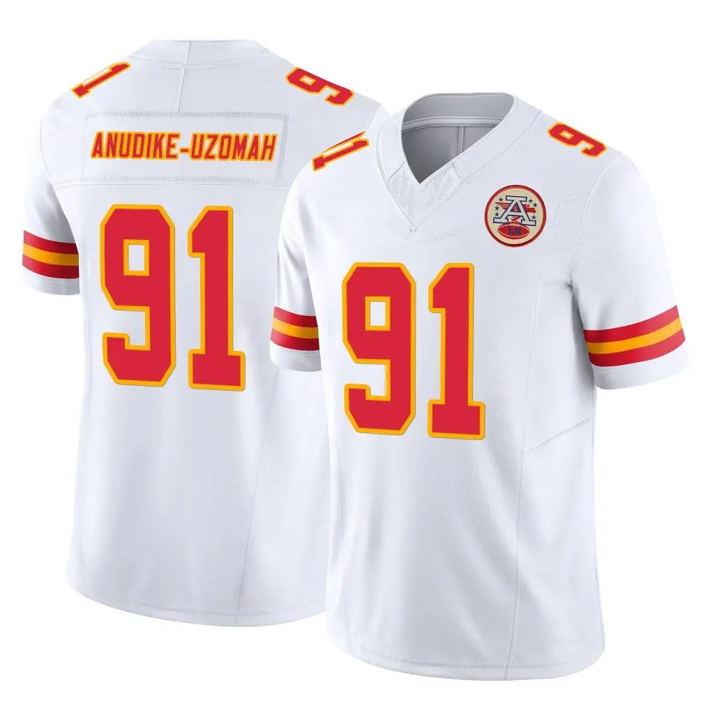 KC.Chiefs #91 Felix Anudike-Uzomah Player White Limited Vapor F.U.S.E. Home Game Stitched Jerseys