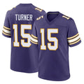 M.Vikings #15 Dallas Turner Player Purple Classic Home Game Qdoa Stitched Jerseys
