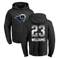 LA.Rams #23 Kyren Williams Player Black Pullover Hoodie Limited Game Qdoa Stitched Jerseys