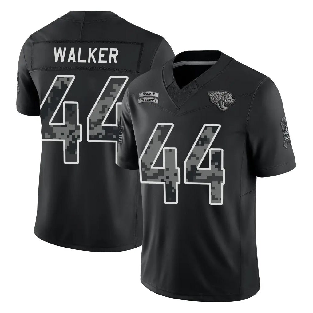 J.Jaguars #44 Travon Walker Player Black Limited 2026 Salute to Service Home Game Qdoa Stitched Jerseys